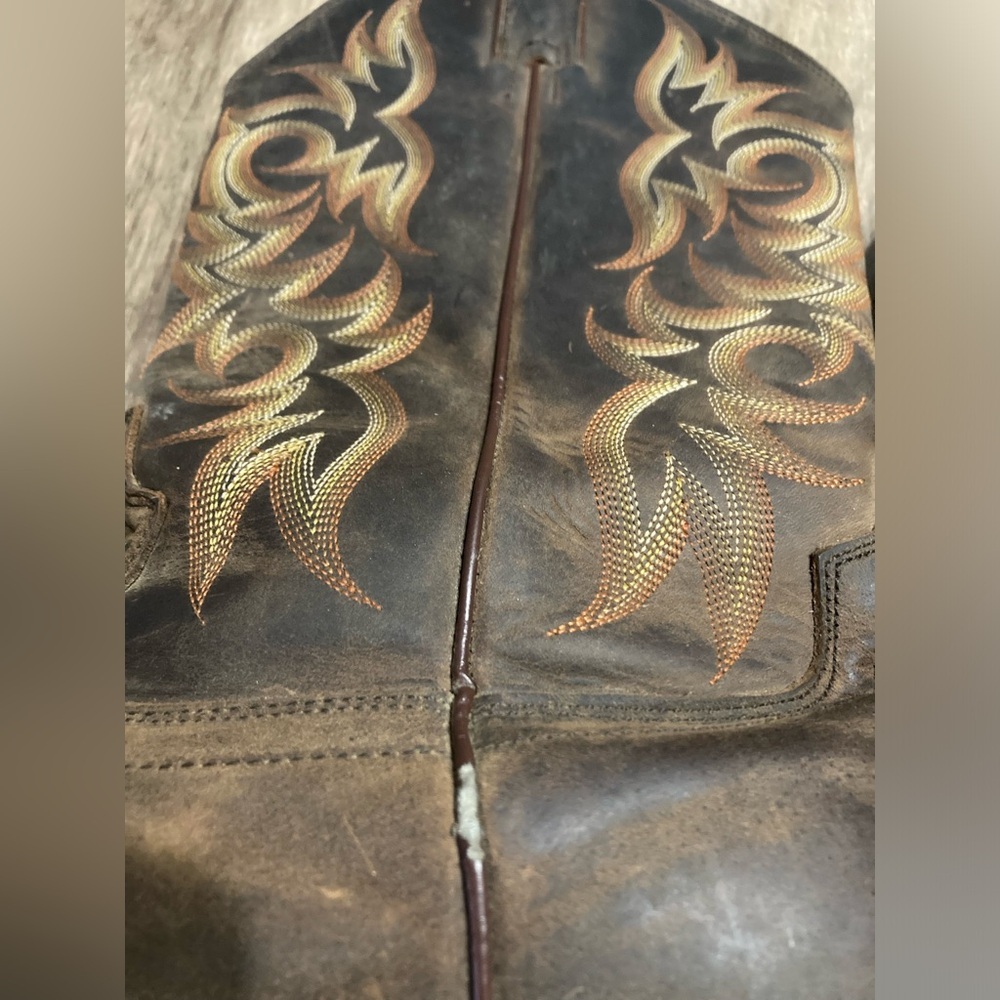 Justin stampede huck brown medium round toe western work boots - Picture 9 of 12